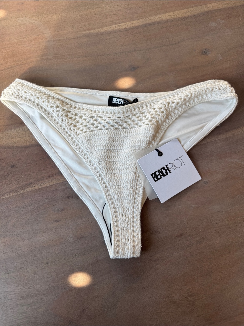 Beach Riot Cream Kaylin Crochet Bikini Bottom Sz Sm NWT